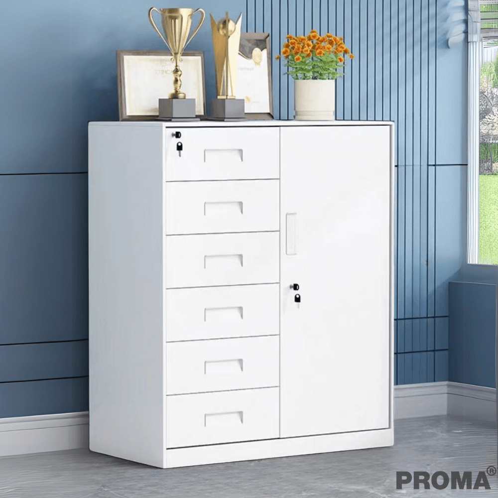 [PRE-ORDER] ตู้เก็บเอกสารสำนักงาน อเนกประสงค์ PROMA-OF09-D สีขาว_8